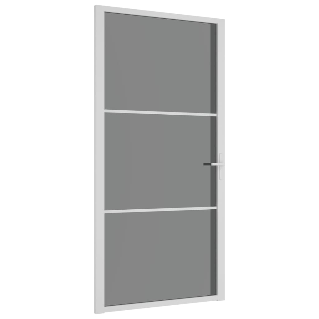 Interior Door 102.5x201.5 cm White ESG Glass and Aluminium