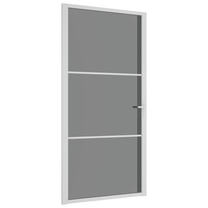 Interior Door 102.5x201.5 cm White ESG Glass and Aluminium