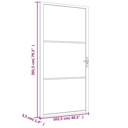 Interior Door 102.5x201.5 cm White ESG Glass and Aluminium