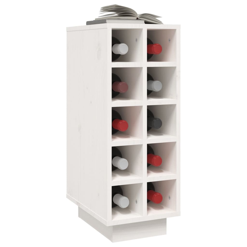 Wine Cabinet White 23x34x61 cm Solid Wood Pine