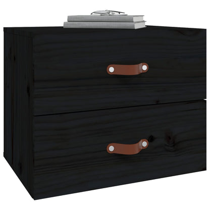 Wall-mounted Bedside Cabinet Black 50x36x40 cm