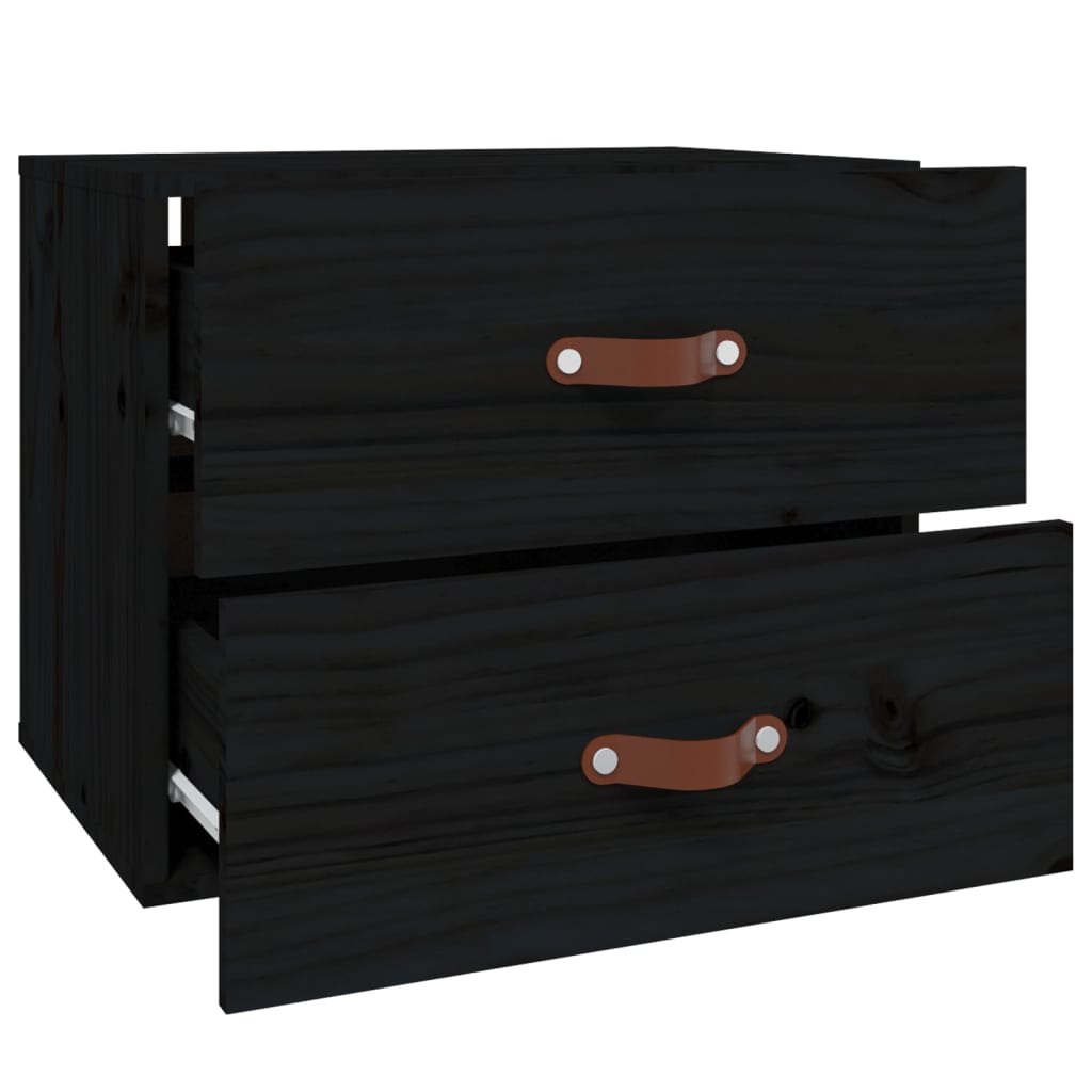 Wall-mounted Bedside Cabinet Black 50x36x40 cm