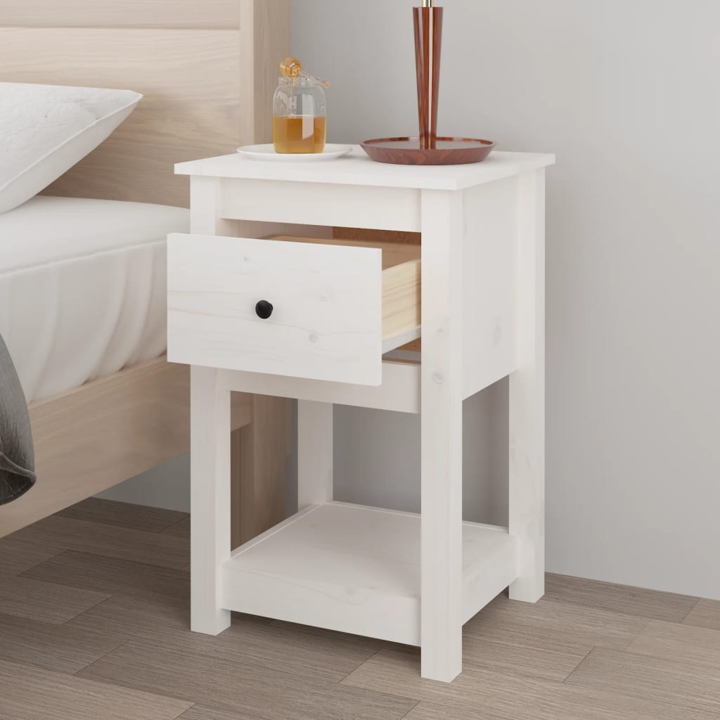 Bedside Cabinets 2 pcs White 40x35x61.5 cm Solid Wood Pine