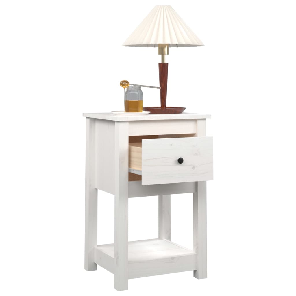 Bedside Cabinets 2 pcs White 40x35x61.5 cm Solid Wood Pine