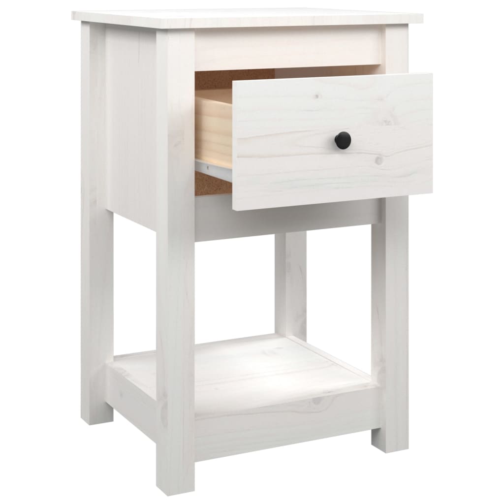 Bedside Cabinets 2 pcs White 40x35x61.5 cm Solid Wood Pine