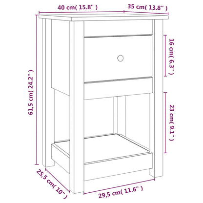 Bedside Cabinets 2 pcs White 40x35x61.5 cm Solid Wood Pine