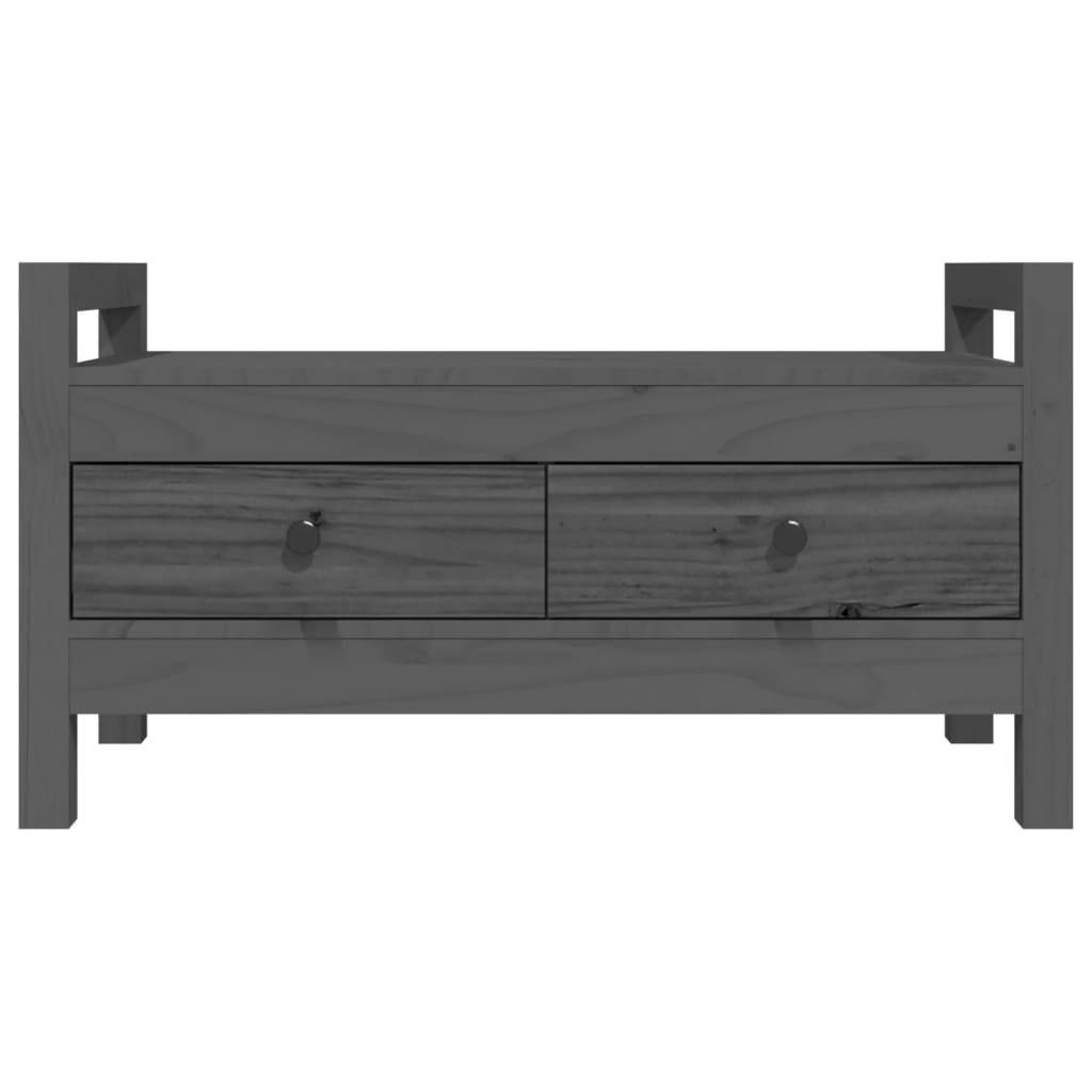 Hall Bench Grey 80x40x43 cm Solid Wood Pine