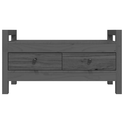 Hall Bench Grey 80x40x43 cm Solid Wood Pine