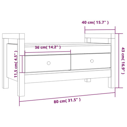 Hall Bench Grey 80x40x43 cm Solid Wood Pine