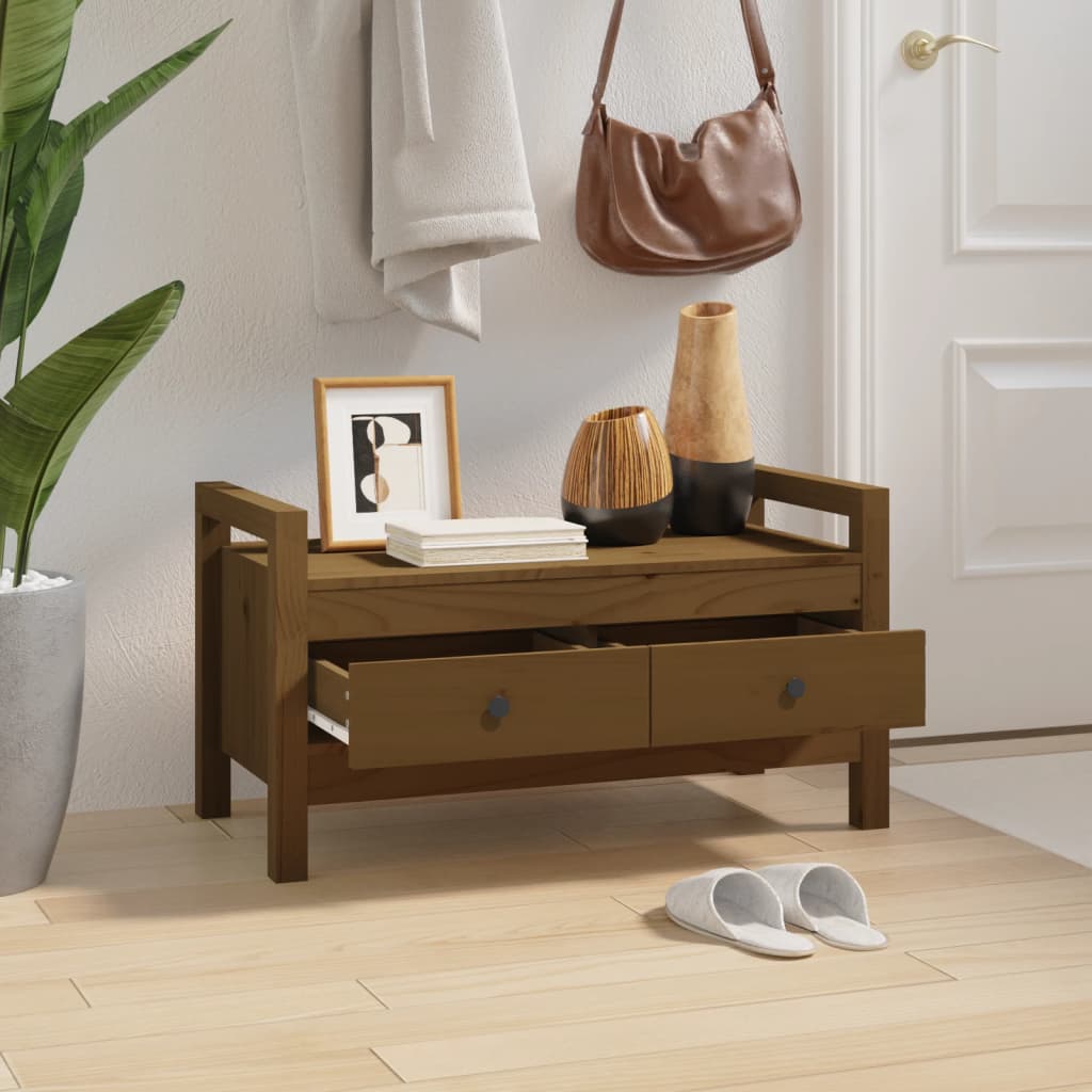 Hall Bench Honey Brown 80x40x43 cm Solid Wood Pine