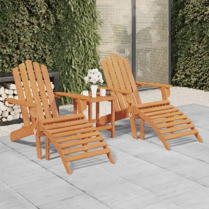 Garden Adirondack Chairs with Footrests 2 pcs Solid Wood Acacia