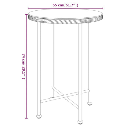 Dining Table Ø55 cm Tempered Glass and Steel