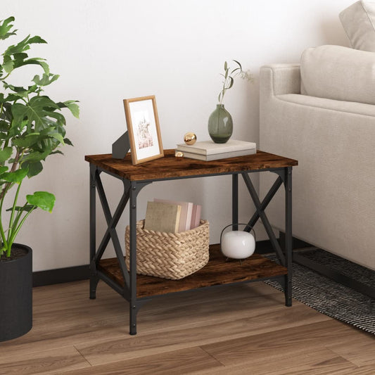 Side Table Smoked Oak 55x38x45 cm Engineered Wood