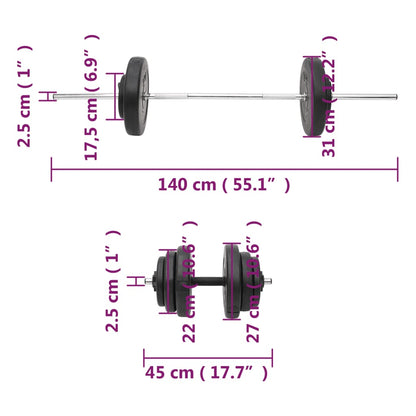 Barbell and Dumbbell with Plates 60 kg