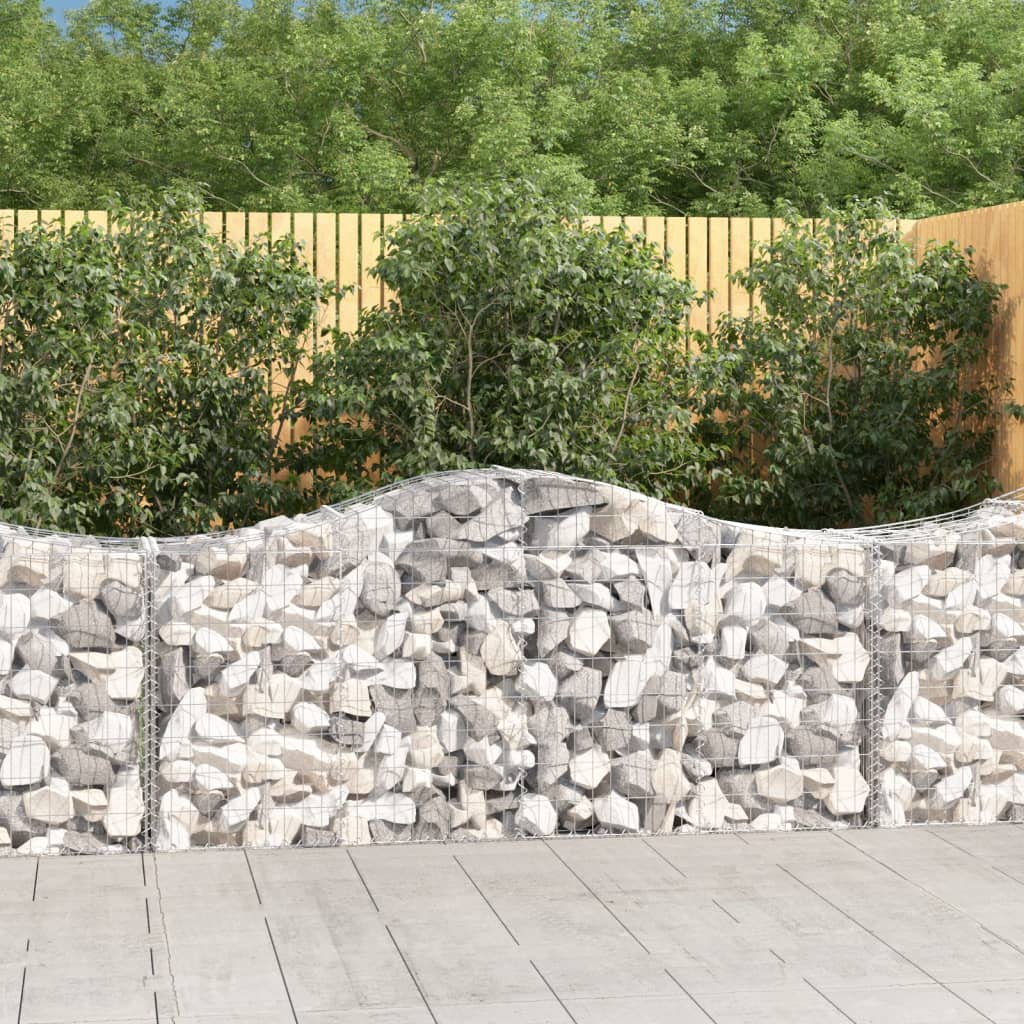 Arched Gabion Baskets 18 pcs 200x50x80/100 cm Galvanised Iron