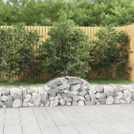 Arched Gabion Baskets 9 pcs 200x30x40/60 cm Galvanised Iron