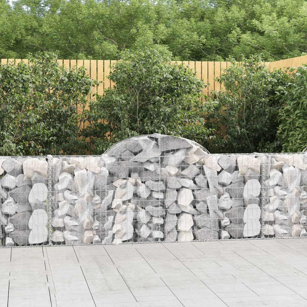 Arched Gabion Baskets 13 pcs 200x30x80/100 cm Galvanised Iron