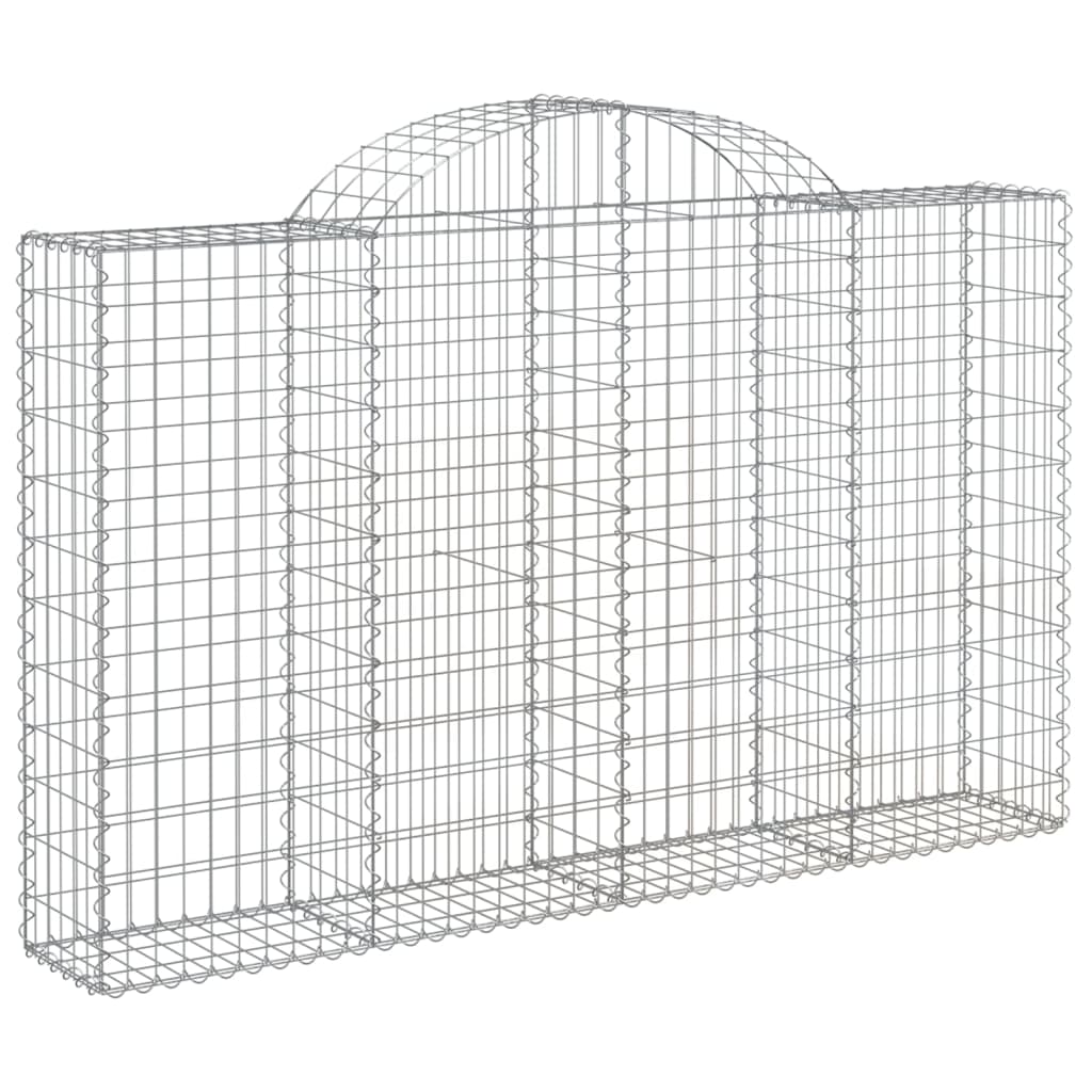 Arched Gabion Baskets 15 pcs 200x30x120/140 cm Galvanised Iron