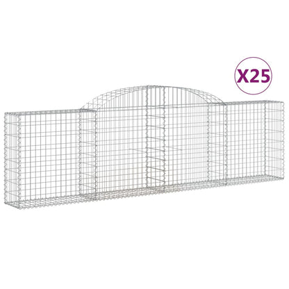 Arched Gabion Baskets 25 pcs 300x30x80/100 cm Galvanised Iron