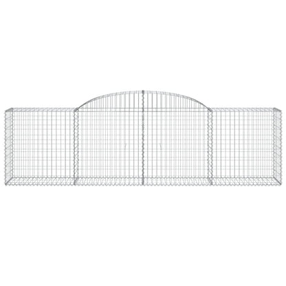 Arched Gabion Baskets 4 pcs 300x50x80/100 cm Galvanised Iron