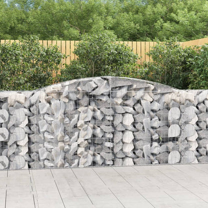 Arched Gabion Baskets 15 pcs 400x50x100/120 cm Galvanised Iron