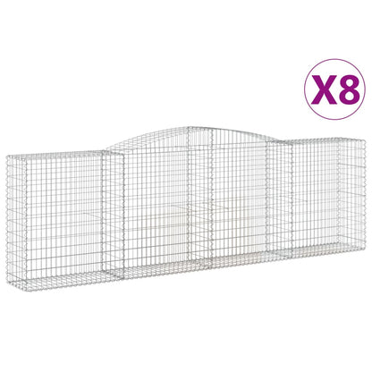 Arched Gabion Baskets 8 pcs 400x50x120/140 cm Galvanised Iron