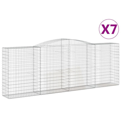 Arched Gabion Baskets 7 pcs 400x50x140/160 cm Galvanised Iron