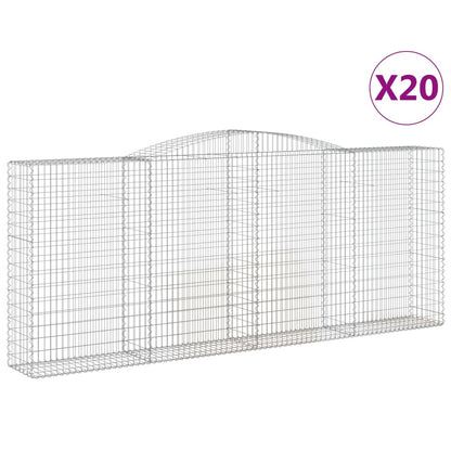 Arched Gabion Baskets 20 pcs 400x50x160/180 cm Galvanised Iron