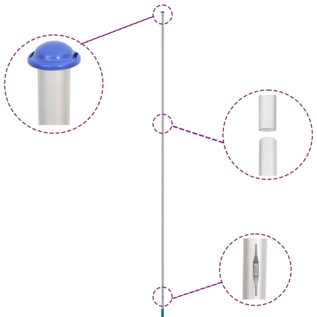 Belgium Flag and Pole 6.23 m Aluminium