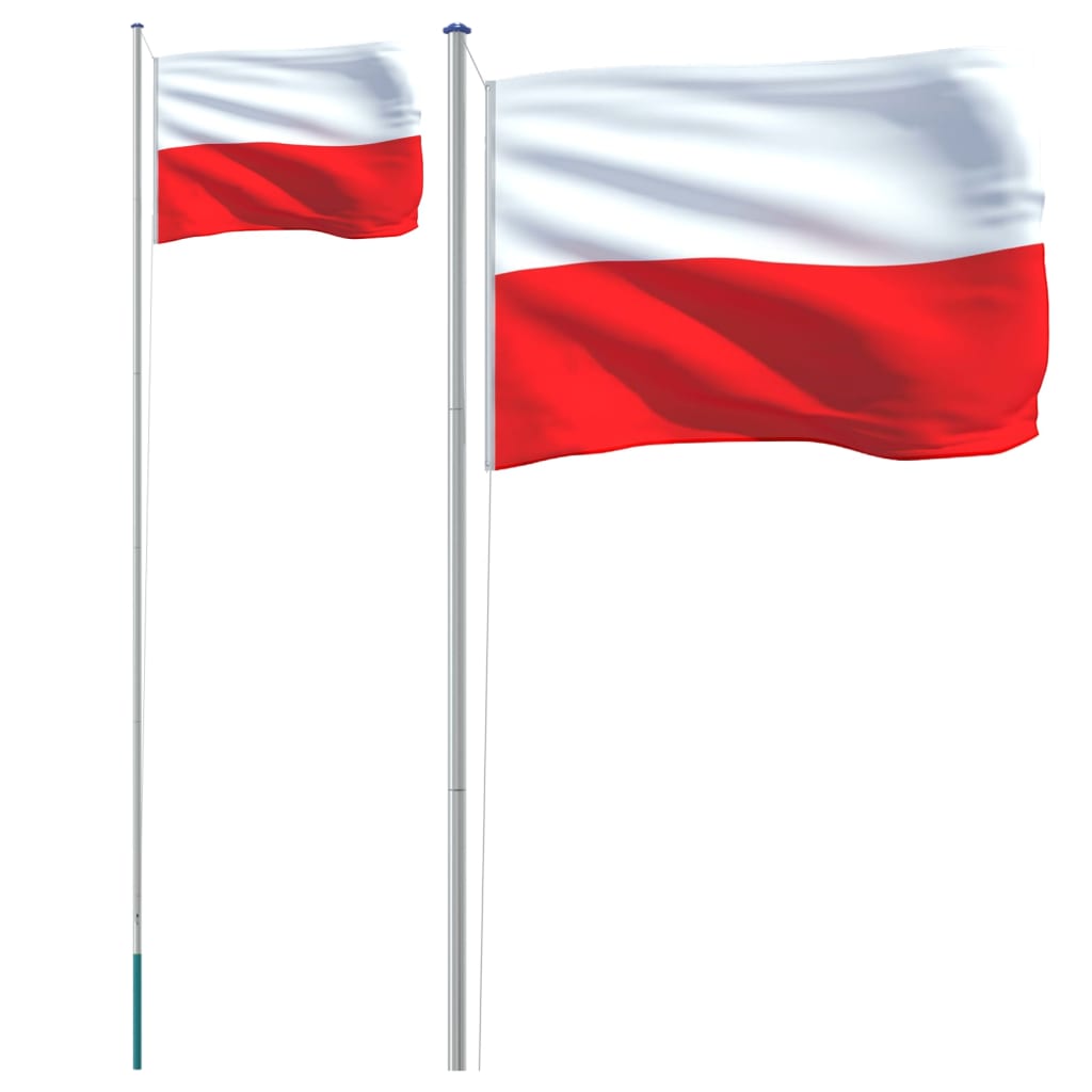 Poland Flag and Pole 6.23 m Aluminium