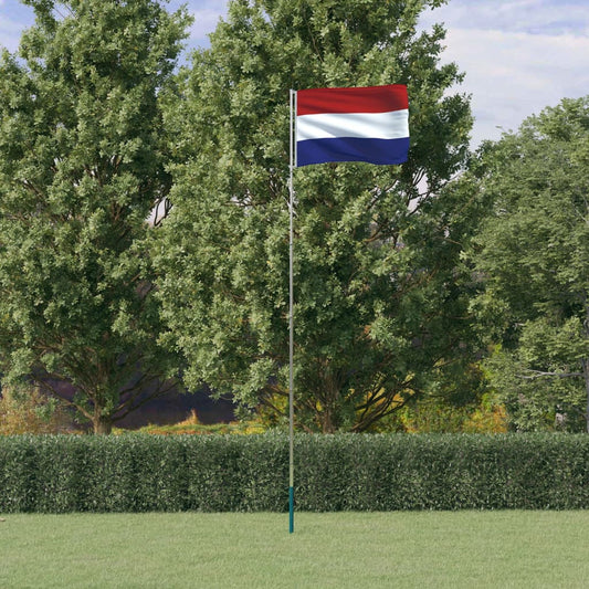 Netherlands Flag and Pole 5.55 m Aluminium