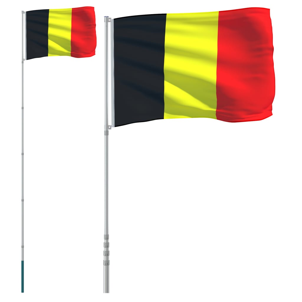 Belgium Flag and Pole 5.55 m Aluminium