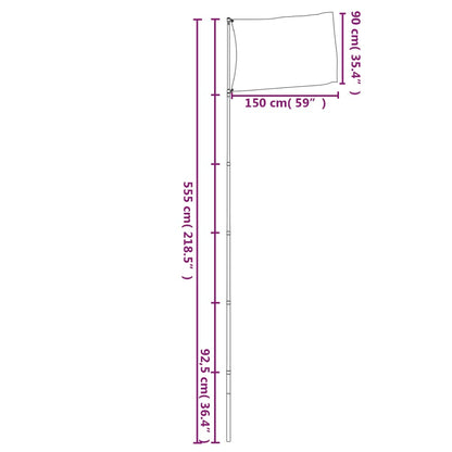 Belgium Flag and Pole 5.55 m Aluminium