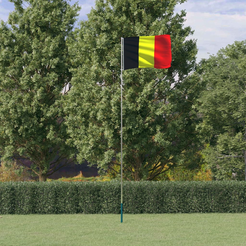 Belgium Flag and Pole 5.55 m Aluminium