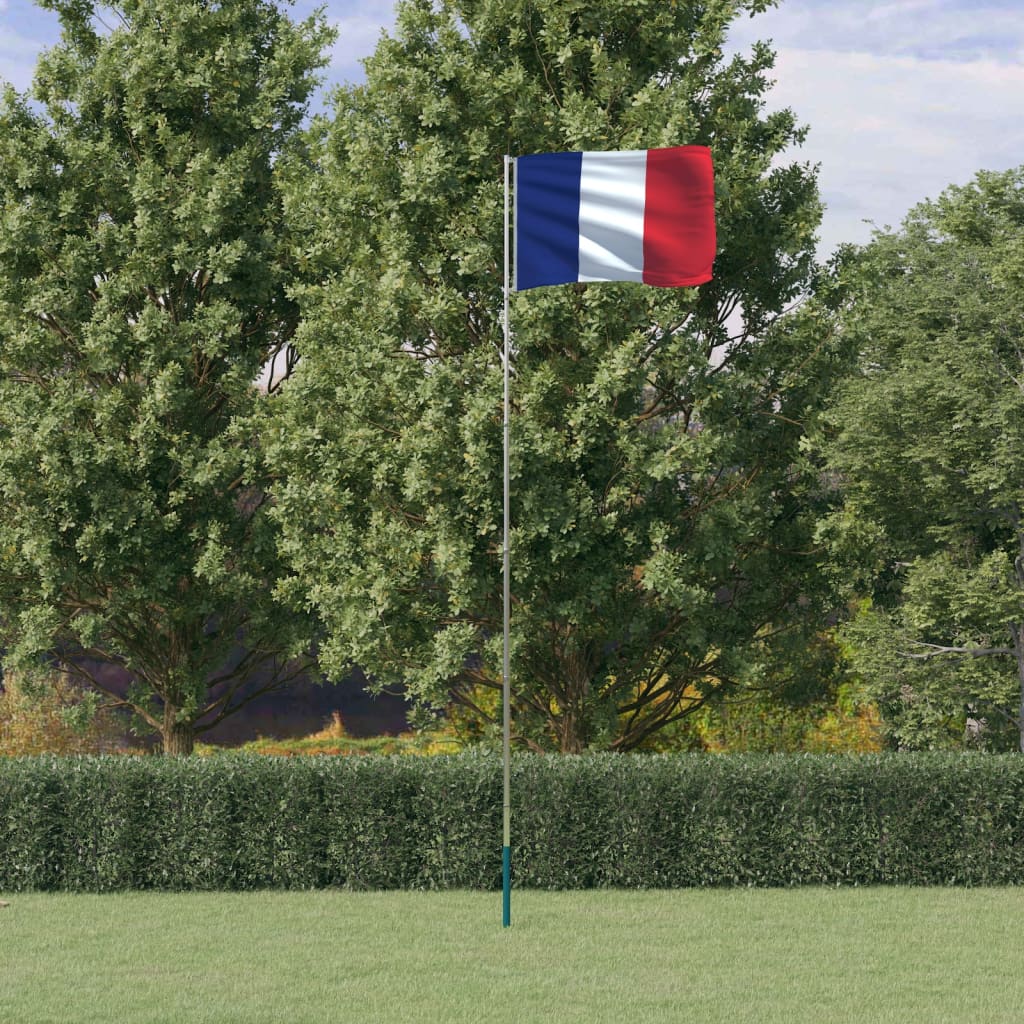 France Flag and Pole 5.55 m Aluminium