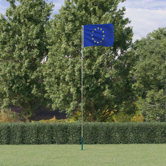 Europe Flag and Pole 5.55 m Aluminium