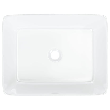 Wash Basin White 48x37x13 cm Ceramic Rectangle