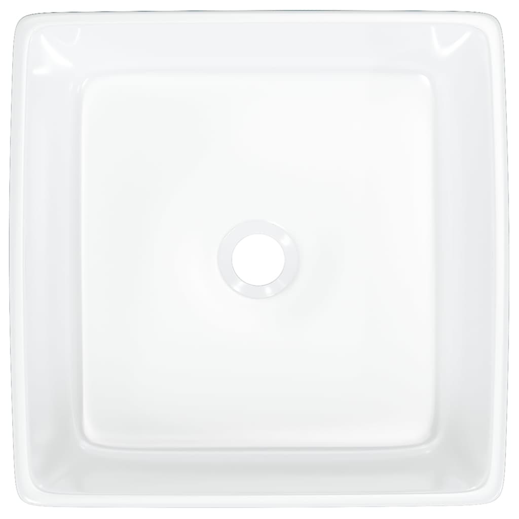 Wash Basin White 37x37x13 cm Ceramic Square