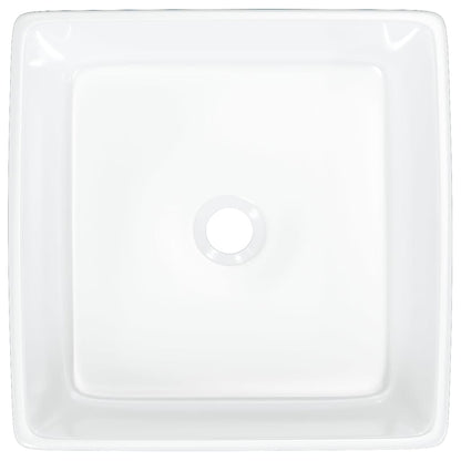 Wash Basin White 37x37x13 cm Ceramic Square