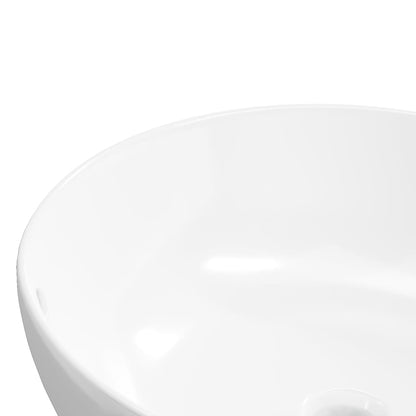 Wash Basin White 44x17 cm Ceramic Round