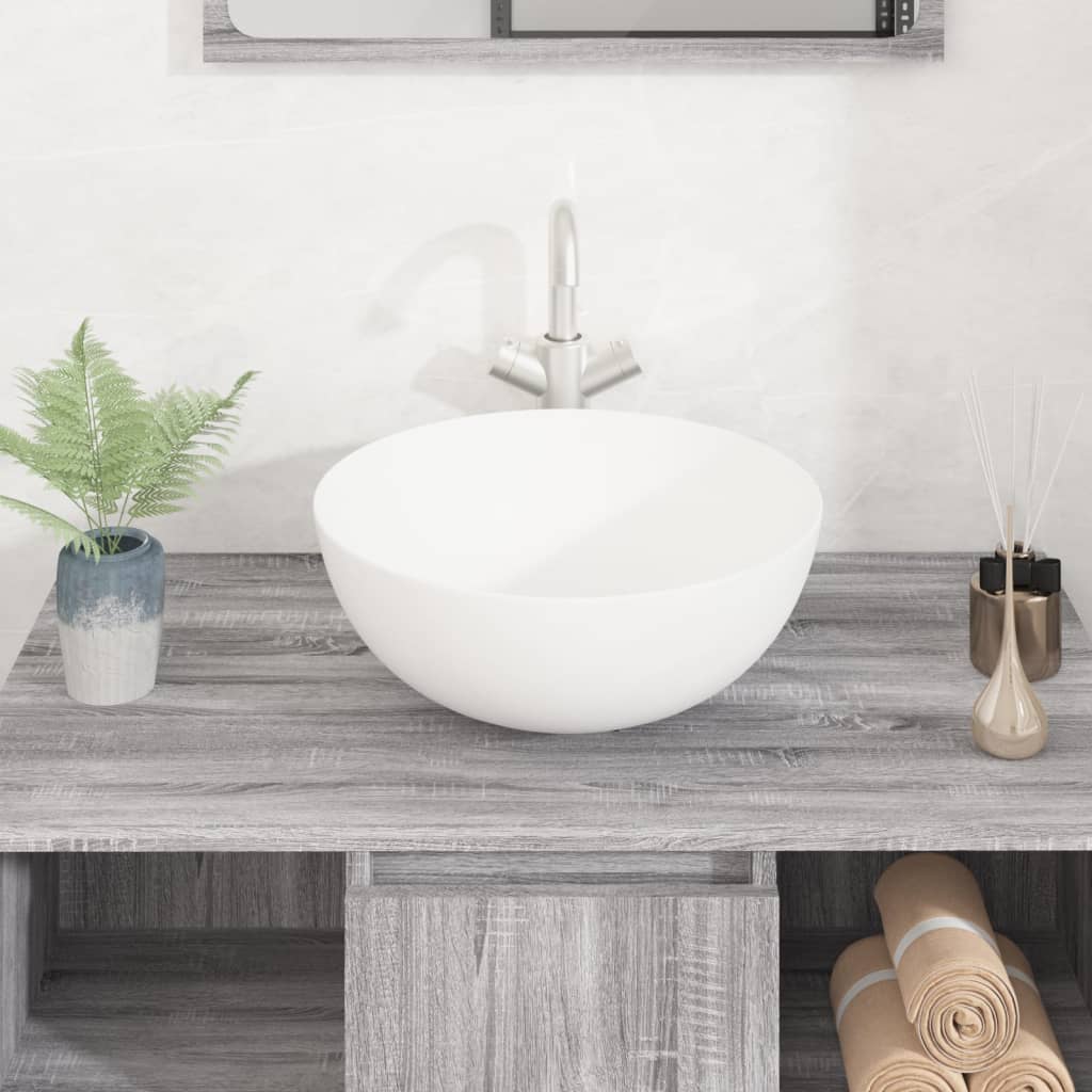 Wash Basin White 36x15 cm Ceramic Round