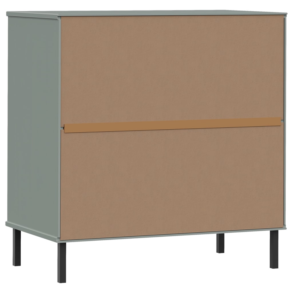 Sideboard with 3 Drawers Grey 77x40x79.5 cm Solid Wood OSLO