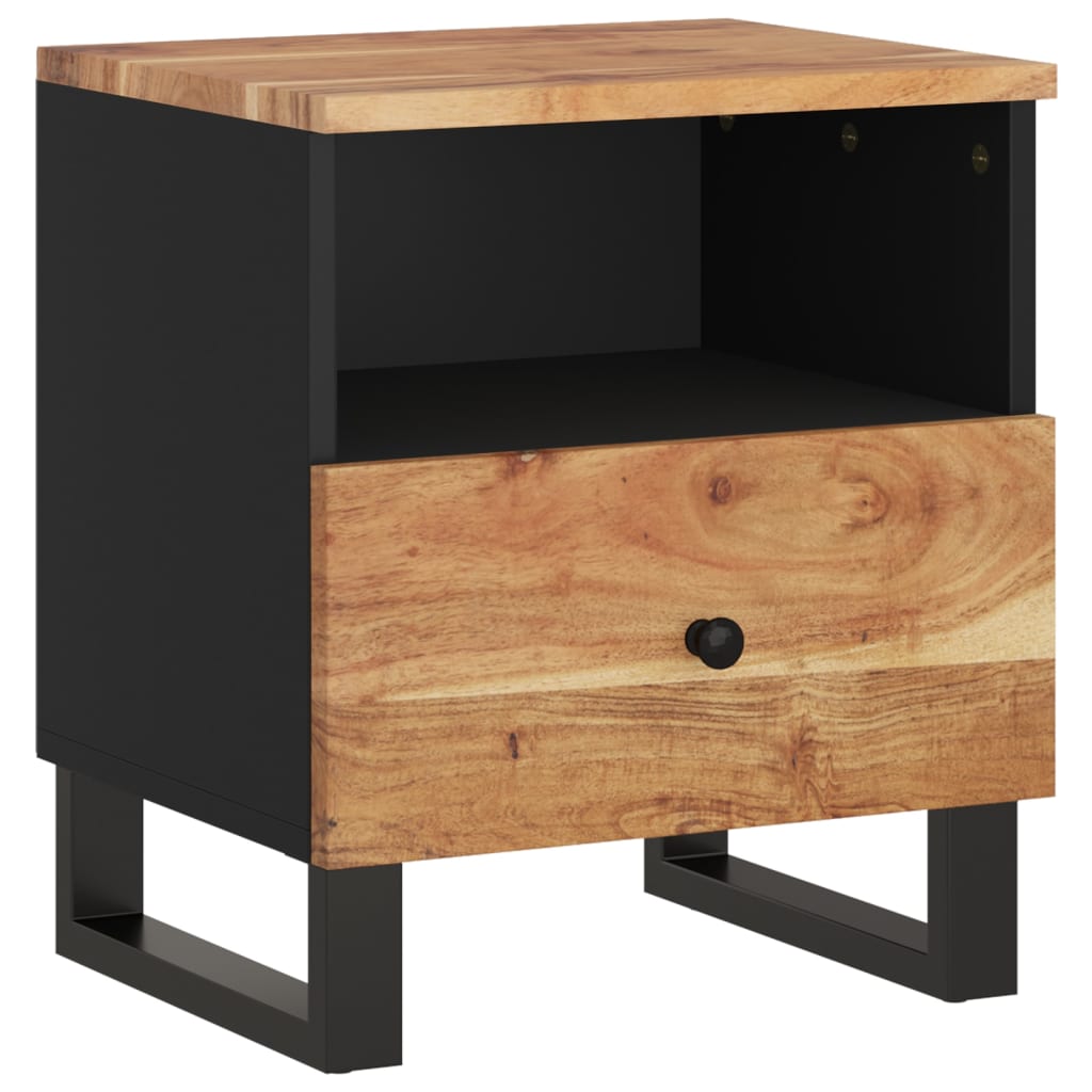 Bedside Cabinet Solid Wood Acacia&Engineered Wood