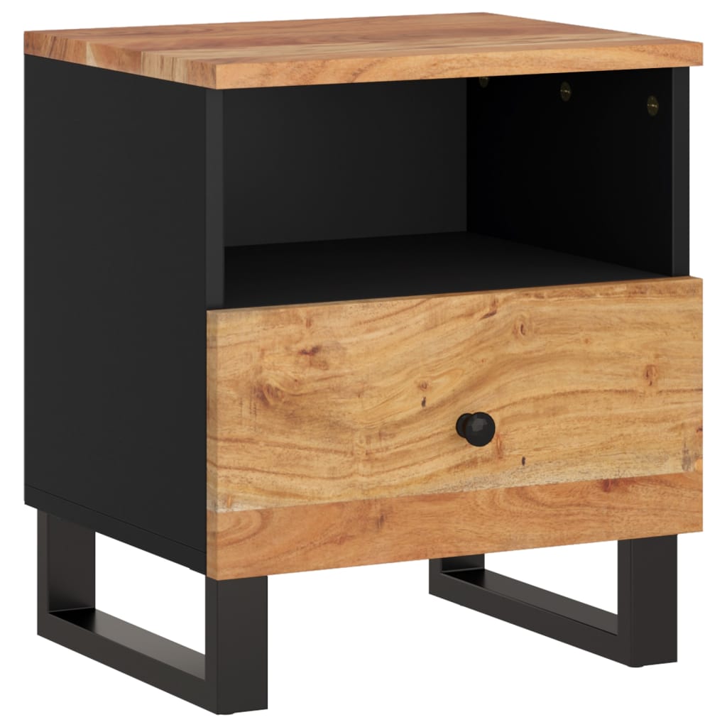 Bedside Cabinet Solid Wood Acacia&Engineered Wood