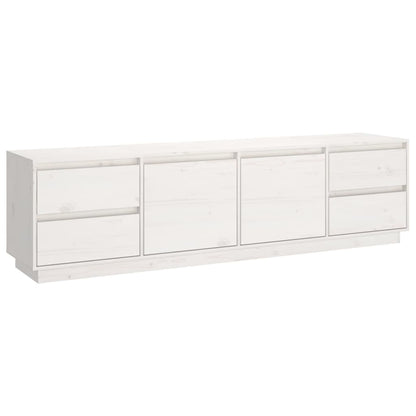 TV Cabinet White 176x37x47.5 cm Solid Wood Pine