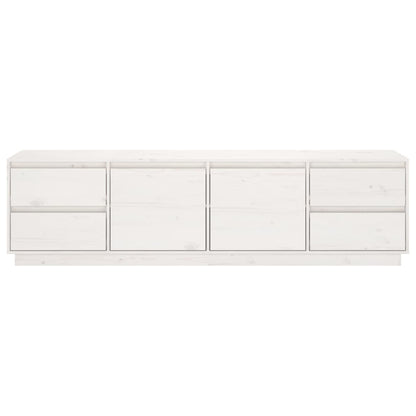 TV Cabinet White 176x37x47.5 cm Solid Wood Pine