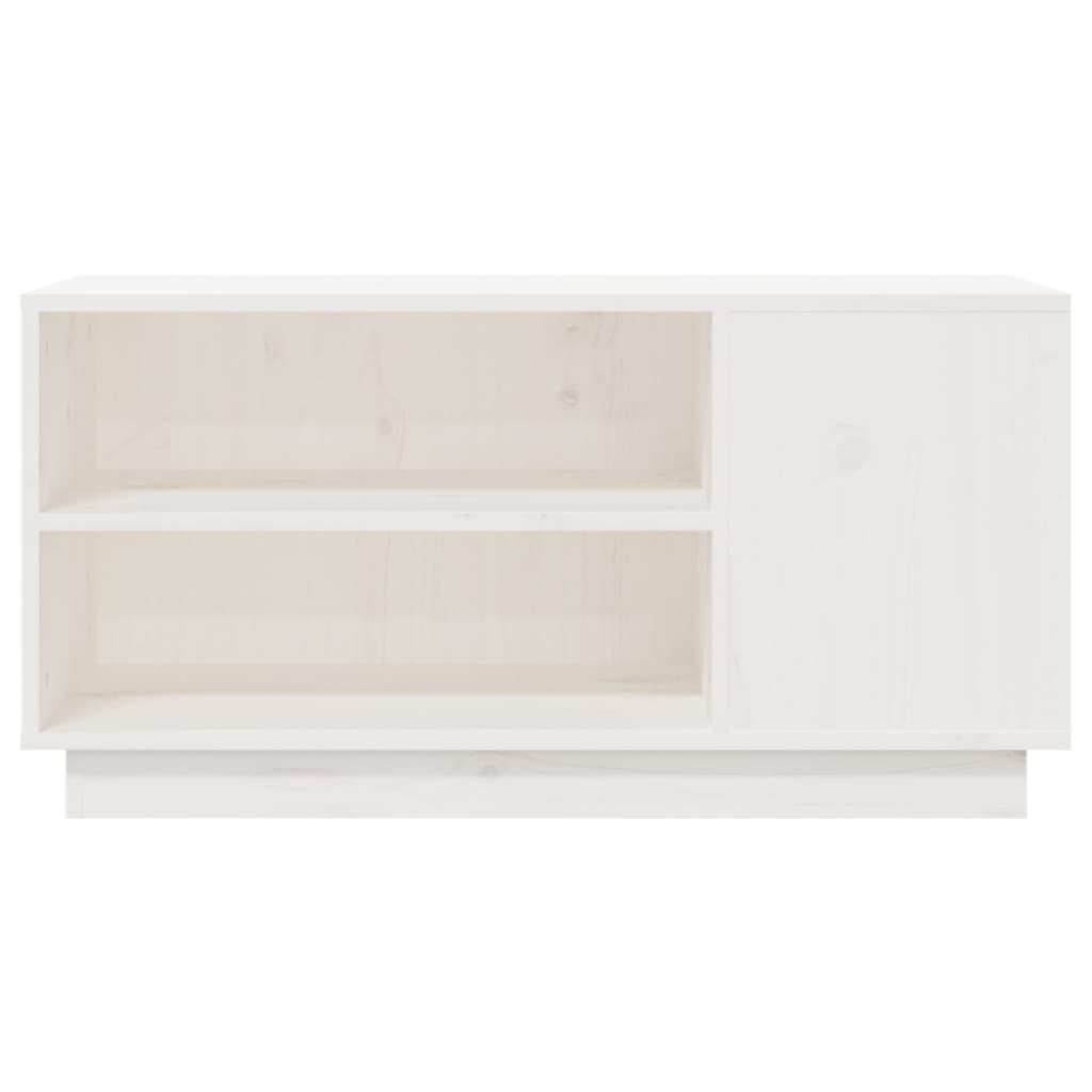 TV Cabinet White 80x35x40.5 cm Solid Wood Pine