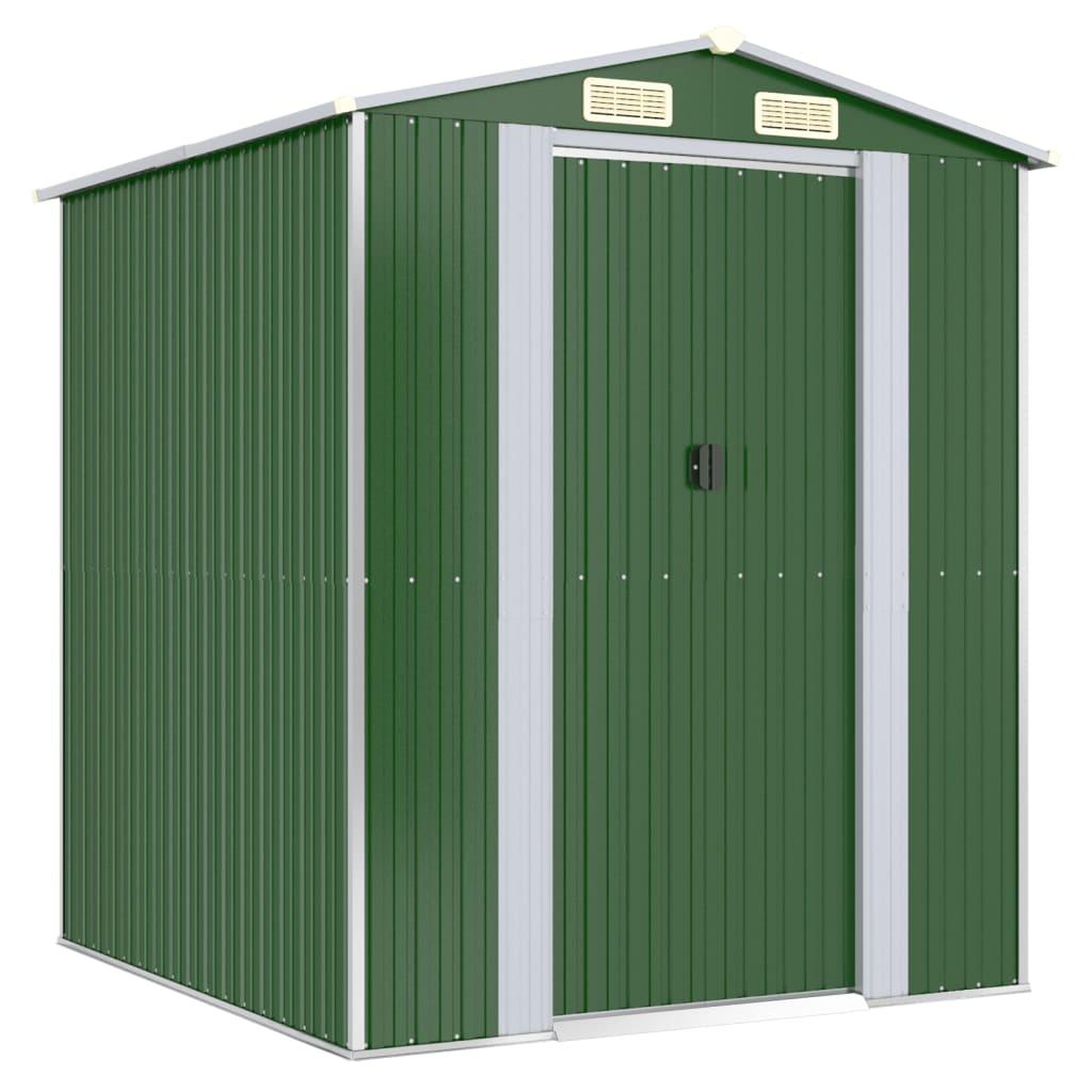 Garden Shed Green 192x191x223 cm Galvanised Steel