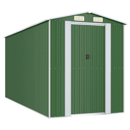 Garden Shed Green 192x440x223 cm Galvanised Steel