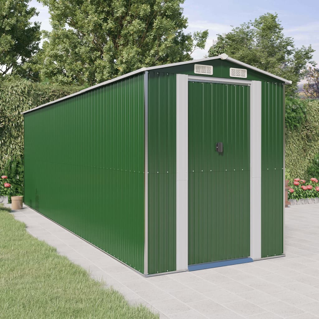 Garden Shed Green 192x606x223 cm Galvanised Steel